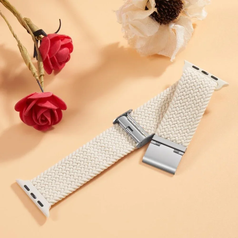 NEW[BAND] Adjustable Creamy Unity Braided Solo Loop For Apple Watch - Picture 3 of 4